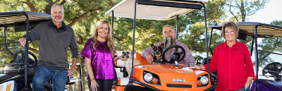 team with golf carts